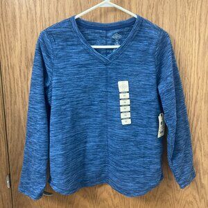 Brand New St. John's Bay Long Sleeve V Neck Navy Blue Fleece - Petite Small